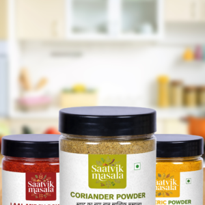 Ghar Ka Swad Pack — Organic Masala Combo Haldi Mirch Dhaniya 200g each